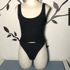 Vintage Hunza G Black Tank Top Swimwear Top